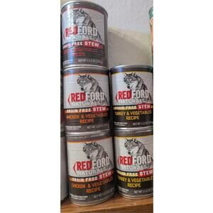 REDFORD Beef (1 can), Turkey & Vege (2 cans), and Chicken &Vege (2 cans) DENTED